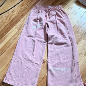 Zara Pink Kids Sweatpants with Star Design